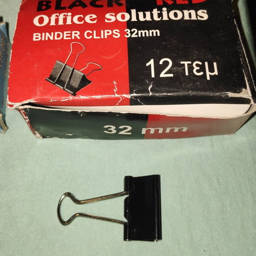 Paper clips and binder clips new, pack of 12 boxes in various sizes