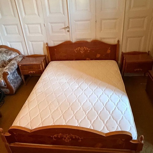 Double Bed Set with Two Nightstands, Wardrobe & Vanity Mirror used