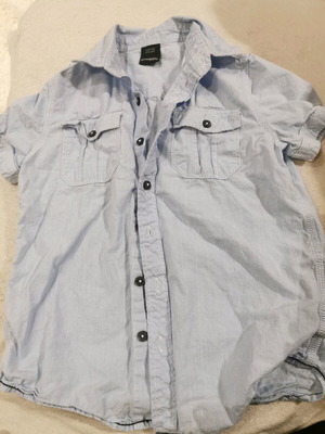 Boys' shirt size 134/140 like new, white and blue