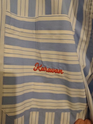 Karavan shirt new with embroidered letters and knitted design