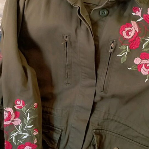 Clockhouse khaki jacket medium like new with waist drawstring