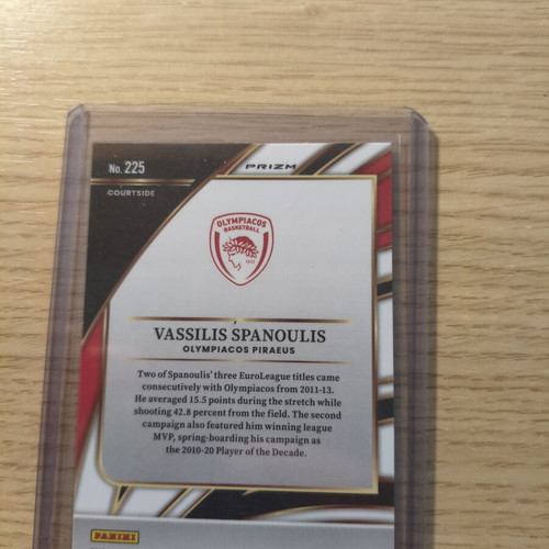 2025-26 Panini Select Euroleague Vassilis Spanoulis Courtside White Sparkle card new, authentic