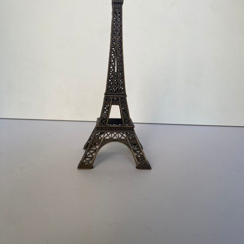 Bronze collectible Eiffel Tower replica used, 18 cm souvenir