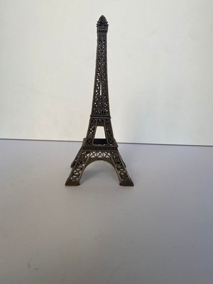 Bronze collectible Eiffel Tower replica used, 18 cm souvenir