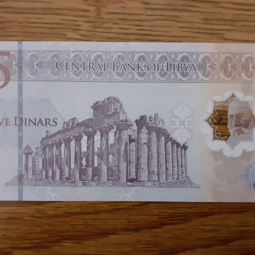 Libya 5 Dinar 2021 Polymer Banknote new