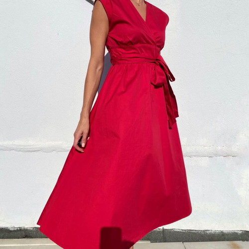 Icona by Kaos dress used, 60s style, size M, red