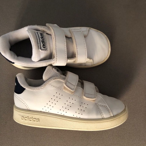 Adidas sports shoes used, size 25, black and white