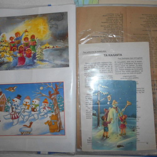 Carols, toys and snowmen used, archive with 100+ clippings from 1970 and earlier