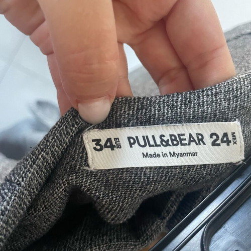 Pull & Bear high waisted wide leg trousers grey like new, size XS