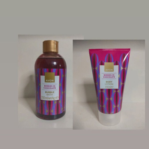 Bubble bath and body lotion berries in chocolate new