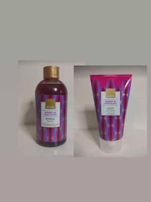 Bubble bath and body lotion berries in chocolate new