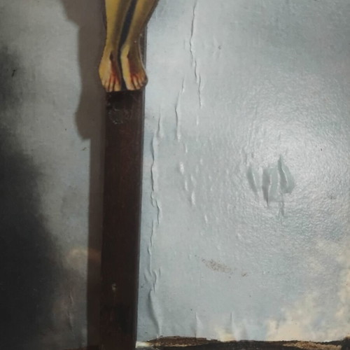 Handmade wooden frame with crucifix 52×28 cm like new