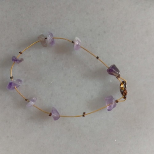 Fabric belt lilac with matching bracelet gift like new