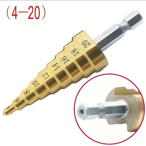 Titanium cone drill with hex shank 4-20mm new