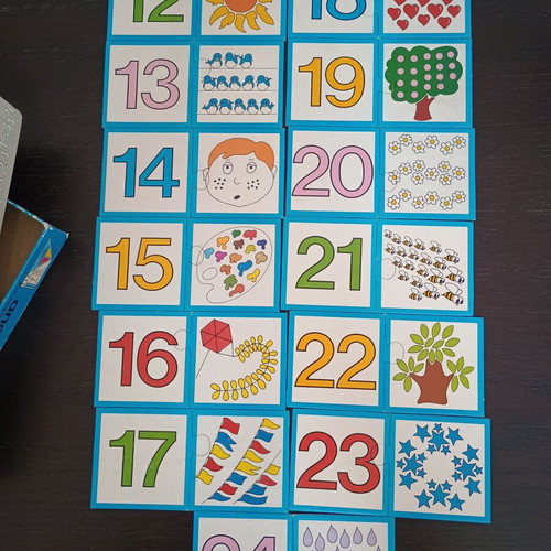 Vintage D. Desyllas educational games used, play and learn from 1 to 24