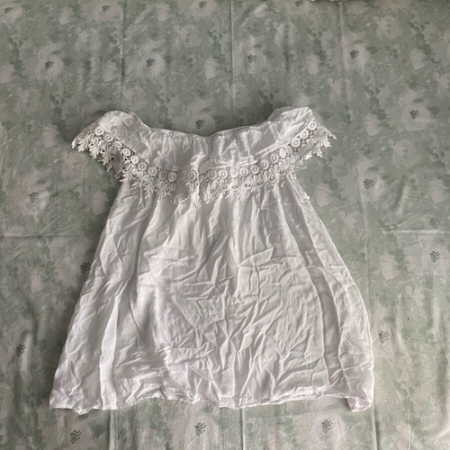Off Shoulder White Top with Lace Used