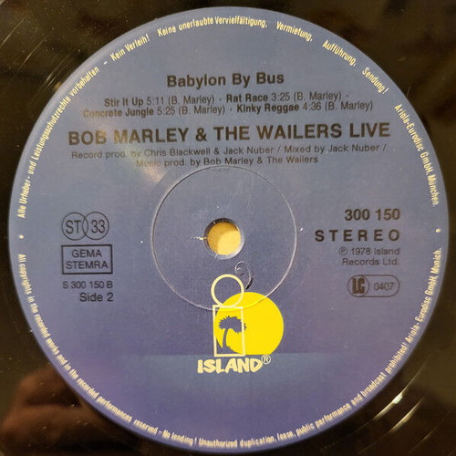 Bob Marley & The Wailers Babylon By Bus vinyl used