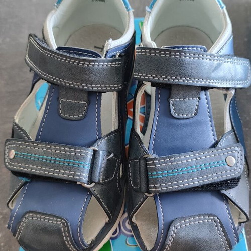 Touiti Kids Sandals Like New, Size 29, Gray and Blue