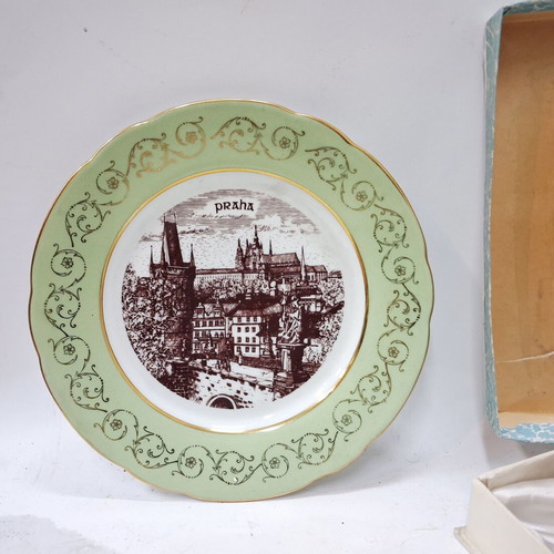 MZ Czechoslovakia Porcelain Plate Praha New, 20 cm in Original Box