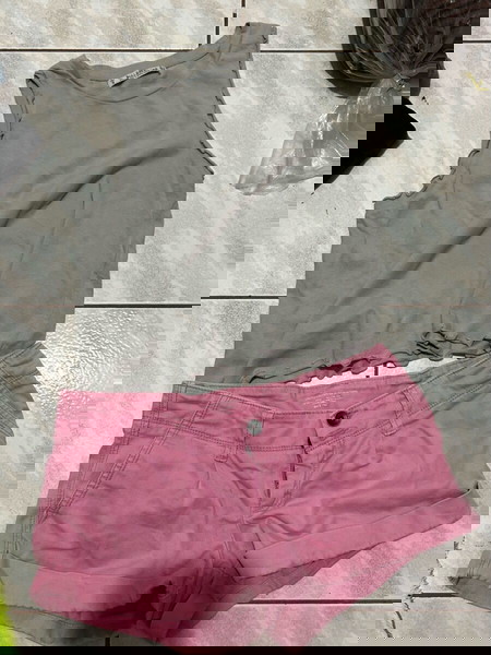 Σετ Τοπ Σορτς Benetton  σε  ροζ  χρωμα no small