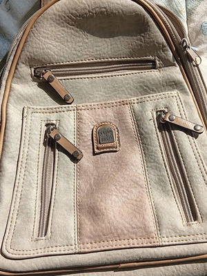Charm & Shape beige backpack bag, synthetic leather