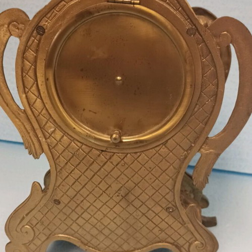 Vintage table clock base used, bronze with dial