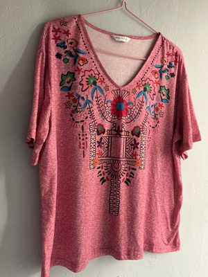 Boho blouse M pink like new