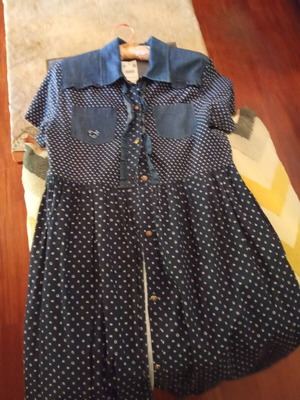 Denim midi dress thin blue new, small