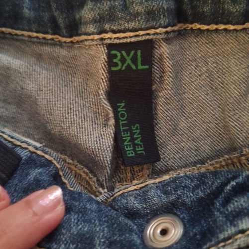Benetton jeans girls 3XL like new, adjustable waist, blue