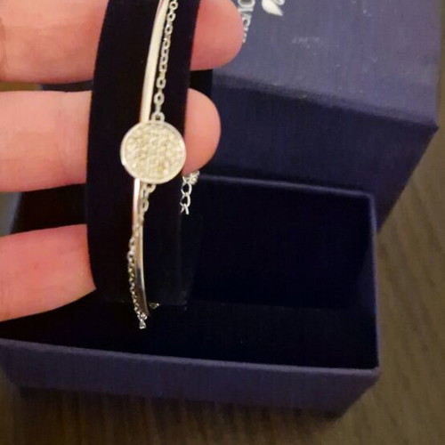 Swarowski double silver bracelet like new