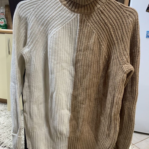 Marks & Spencer women's knitted turtleneck sweater, camel mix