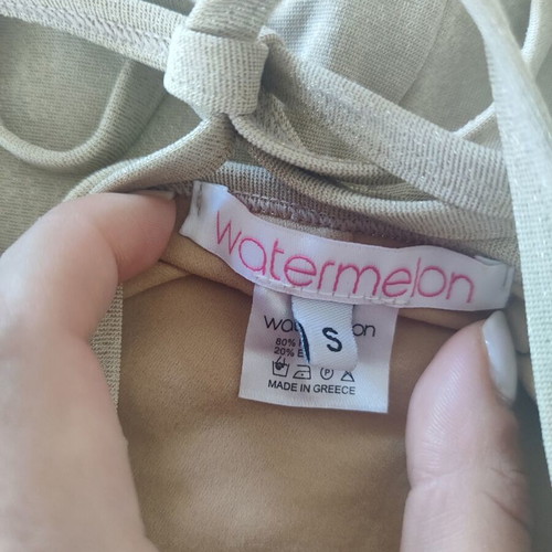 Watermelon one-piece swimsuit new, beige with golden hue, size S