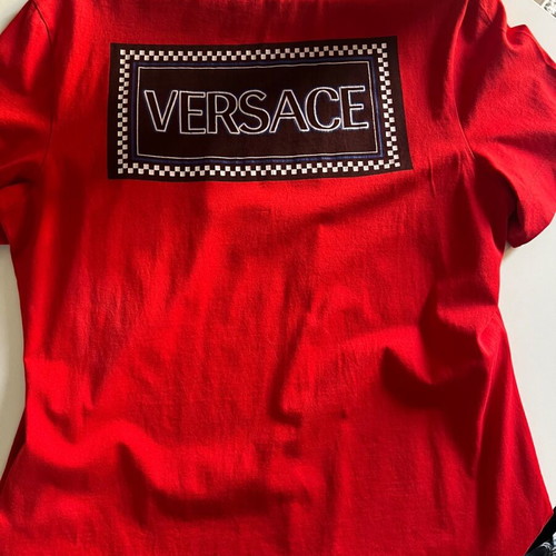 Versace short-sleeve red blouse like new, size L