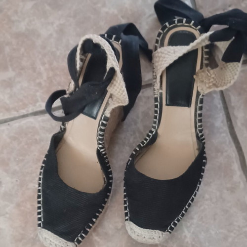 Zara platform shoes used, size 38, black and beige