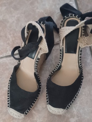 Zara platform shoes used, size 38, black and beige