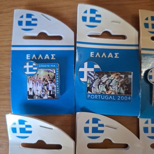 Euro 2004 collectible pins set of 8, new, Greece national team