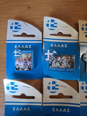 Euro 2004 collectible pins set of 8, new, Greece national team