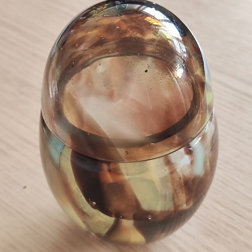 Αντίκα χειροποίητο διακοσμητικό βάζο jar από φυσητό γυαλί σαν καινούργιο