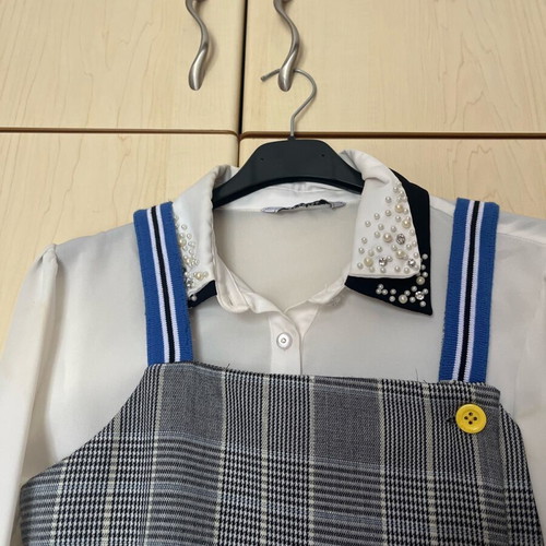 Dress with shirt like new, white and gray, size xs/s