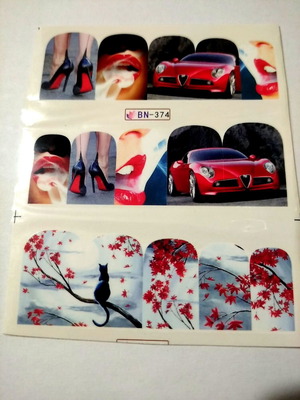 Αυτοκόλλητα νυχιών νερού σετ 2 τεμ. Full nail BN-374, BN-380 καινούργια