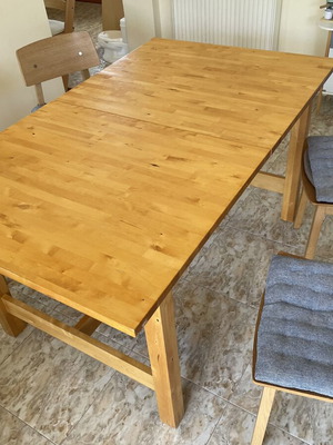 Τραπεζαρία IKEA Norden και Terje μεταχειρισμένη, μασίφ ξύλο, επεκτεινόμενη