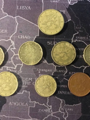 Rare Finland euro coins used 2000-2003