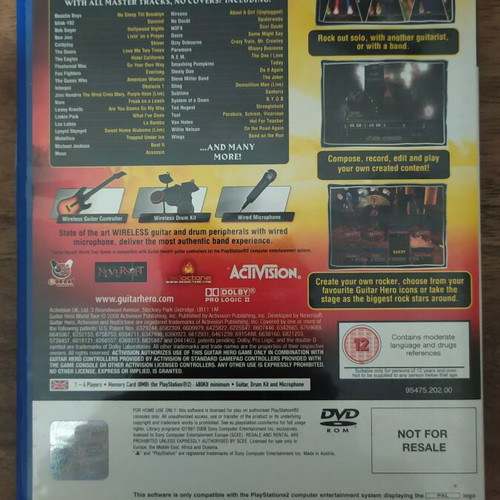 Guitar Hero World Tour PS2 case like new with manual without CD