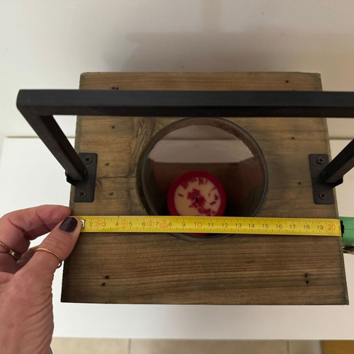 Wooden candle lantern like new, 21x19x26 cm