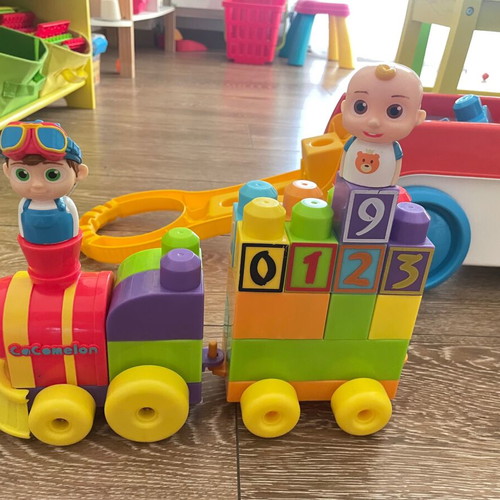 Cocomelon Train and Building Blocks Set like new