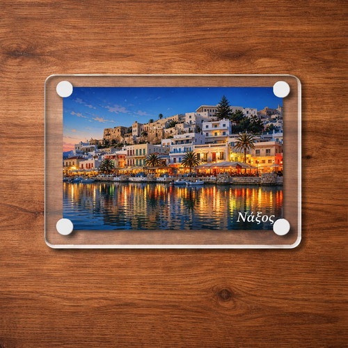 Acrylic fridge magnet 6x9cm, Naxos, Greek Summer collection