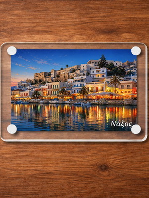 Acrylic fridge magnet 6x9cm, Naxos, Greek Summer collection