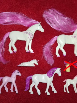 Playmobil fairy tale horses and unicorns used, pack of 8 figures