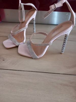 Strass high-heeled sandals size 36 new, Italian