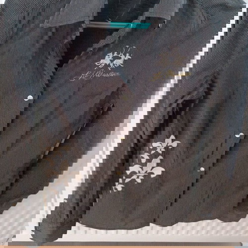 Πουκάμισο La Martina γκρι με ρίγα και κέντημα σε άριστη κατάσταση